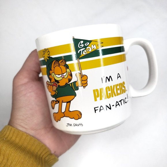 Vintage 1978 Garfield Green Bay Packers Coffee Mug